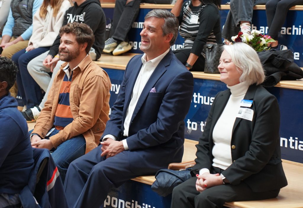 Rob Garcia, CEO of the Marietta College & Career Academy; Dr. Grant Rivera, Marietta Schools Superintendent; and Claudia Grooms, Chattahoochee Tech Dean of Nursing